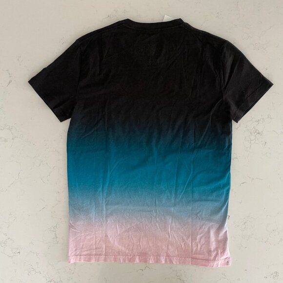 Hollister California SS Crew Nk Colorblock Graphic Top Blk Blue Pink Sz S NWT - Picture 5 of 9